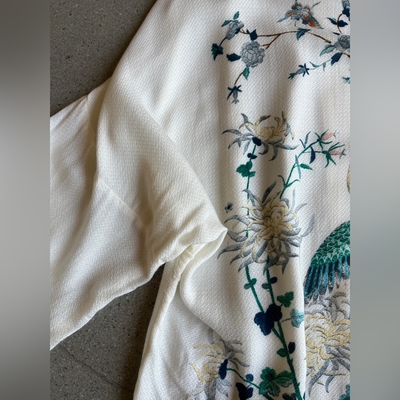 JENS PIRATE BOOTY x FREE PEOPLE BOHO FLORAL PEACOCK CRANE KIMONO ANTHROPOLOGIE - Picture 4 of 9